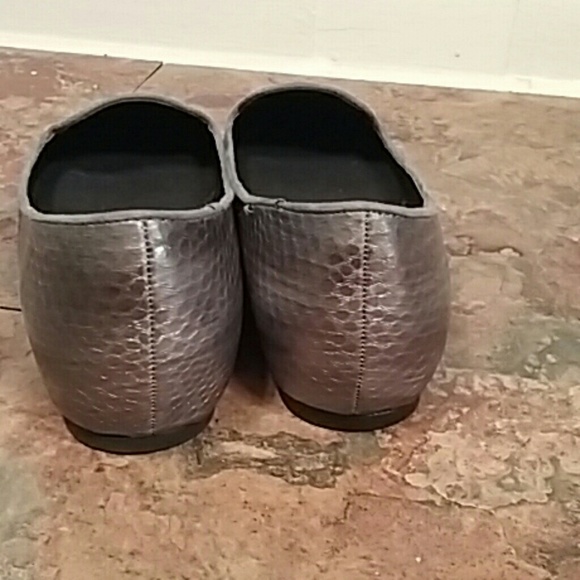 Aldo 6.5 Leather silver bronze Flats pointy - Picture 3 of 4